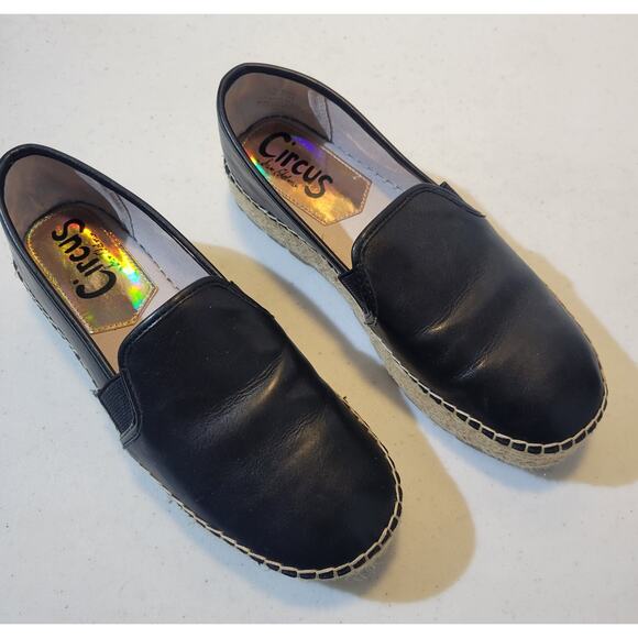 Sam Edelman Circus Women's Black Tan Camellia Platform Espadrilles Shoes Sz 9 - Picture 1 of 5